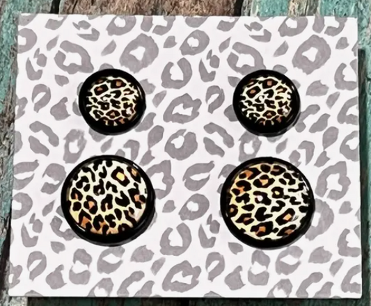 Leopard Stud Earrings Mini/ Reg Pack