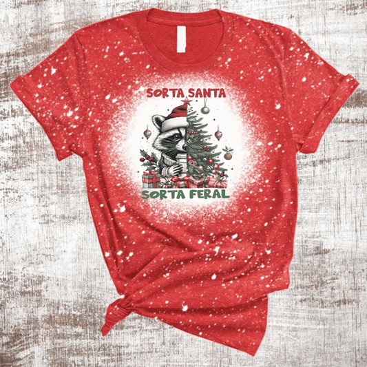Sorta Santa Sorta Feral Bleached T-Shirt