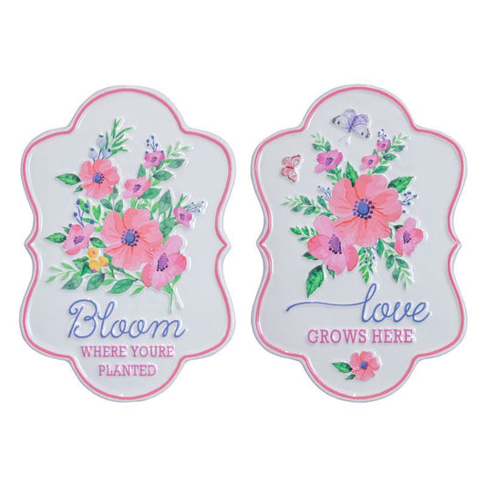 Love Bloom Floral Pink Sign