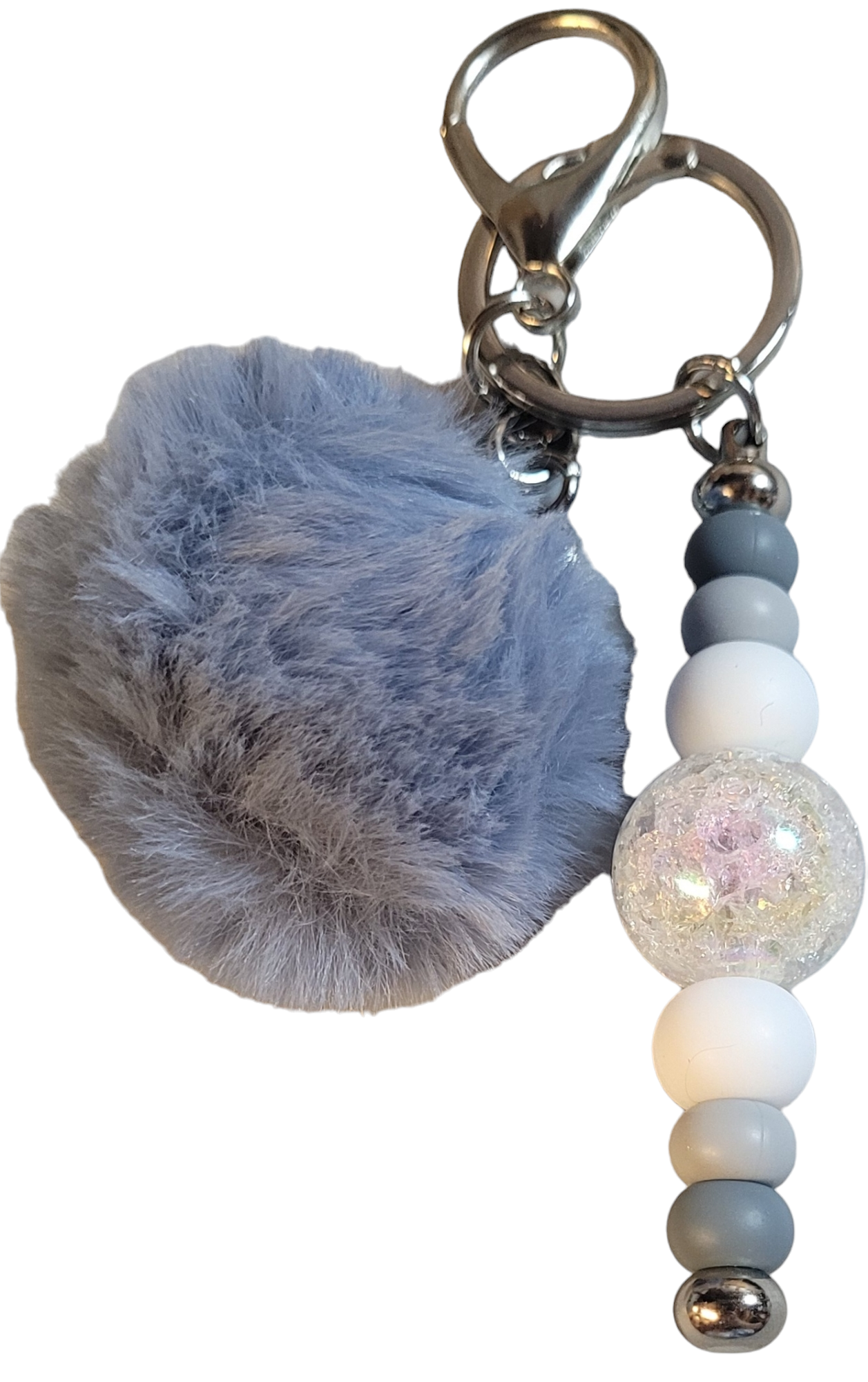 Beaded Keychain with Pom Pom-Choose Color