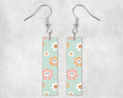Smiley Face Bar Earrings