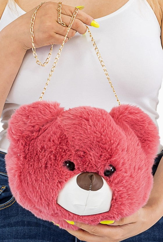 Teddy Bear Faux Fur Crossbody Bag