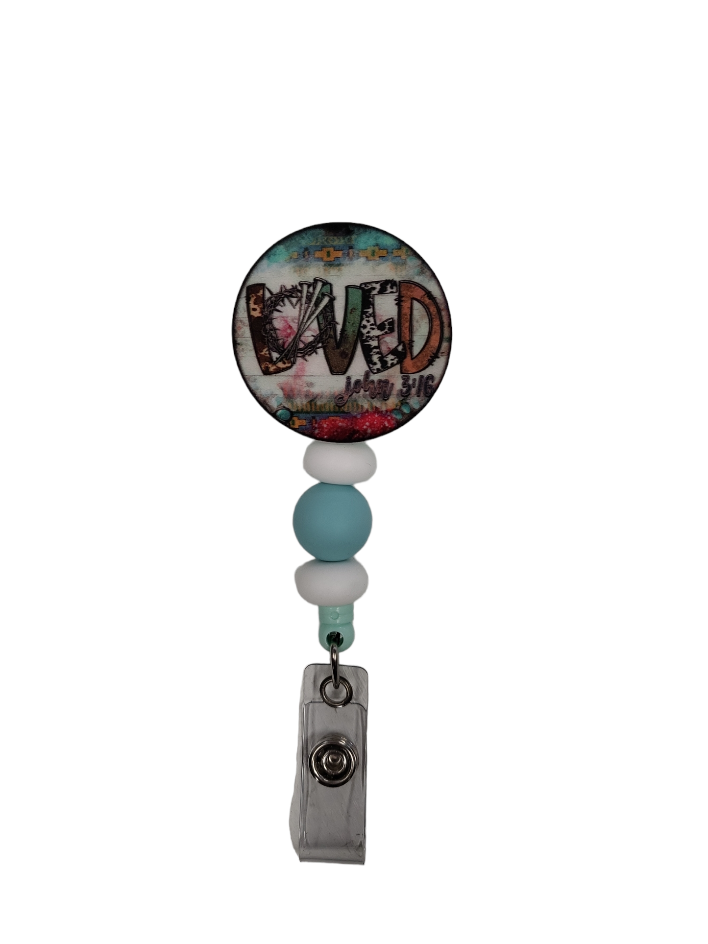 Loved Silicone Beaded Badge Reel
