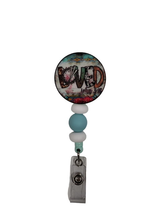 Loved Silicone Beaded Badge Reel