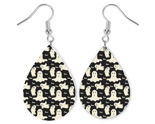 Creeping Ghosts Tear Drop Earrings