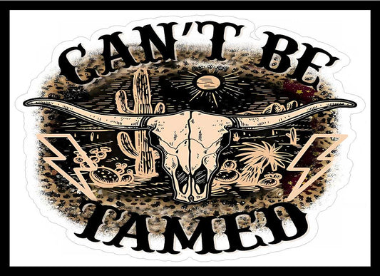 Leopard Bull Skull Country Rock & Roll Vinyl Decal