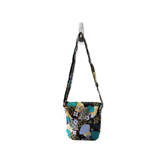 Fun Flower and Leaves Fabric Cross Body