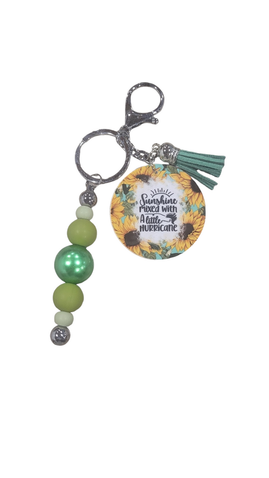 Beaded Sunshine Mixed with A Little Hurricane w/Tassel Keychain