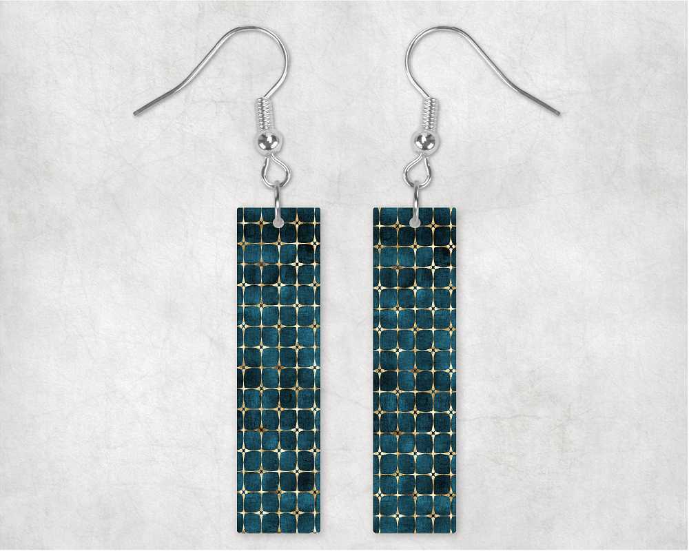 Marble Tarton Bar Earrings
