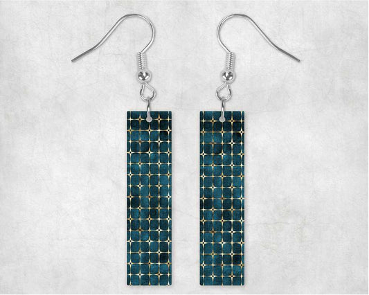 Marble Tarton Bar Earrings