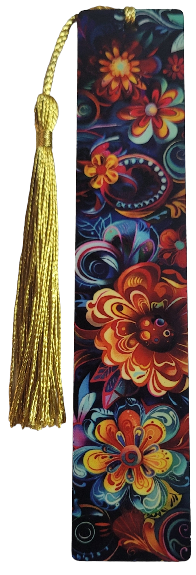 Two Sided Blooming Swirls Book Mark