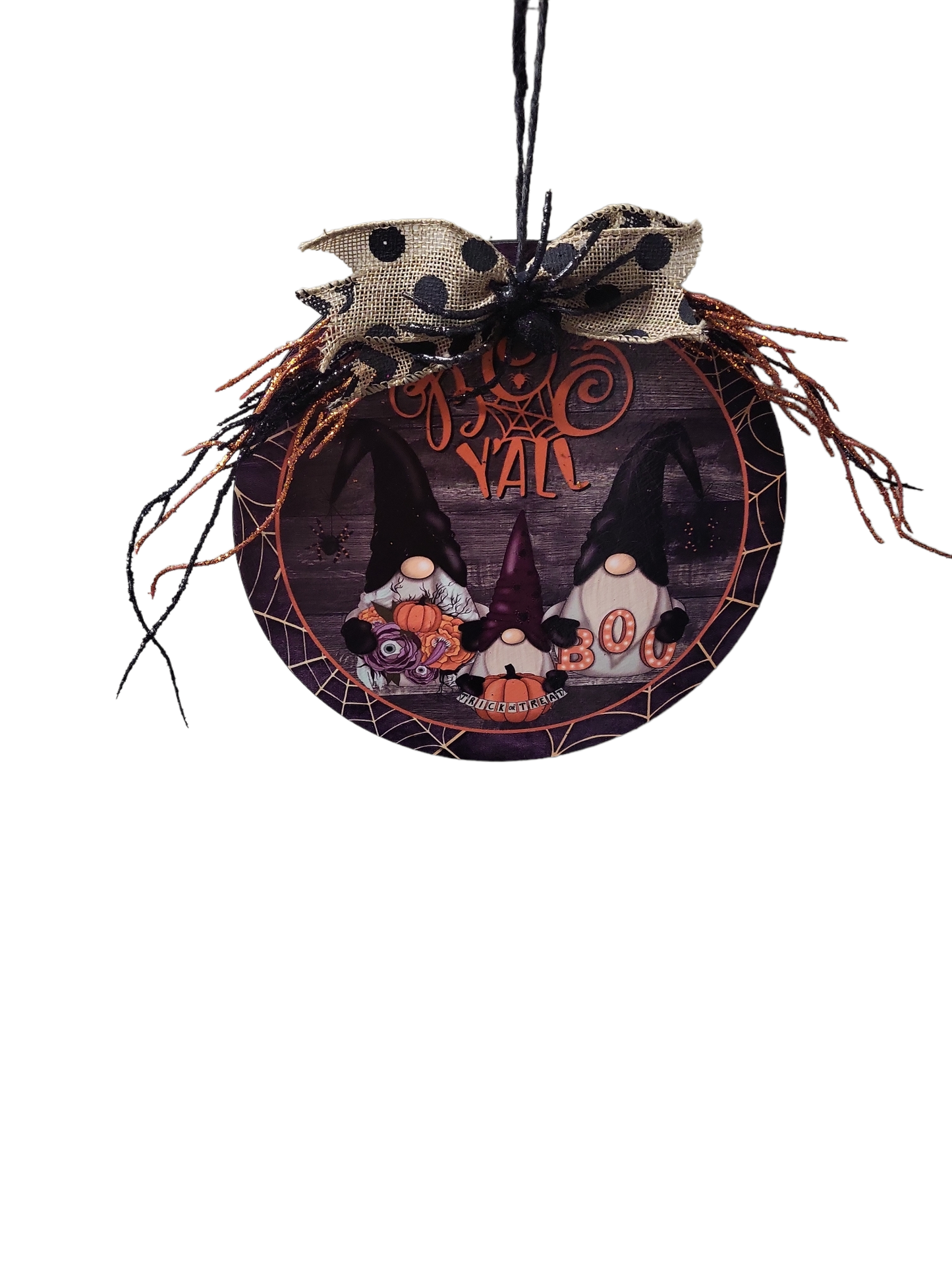 Boo Y'all Gnomes Round Sign