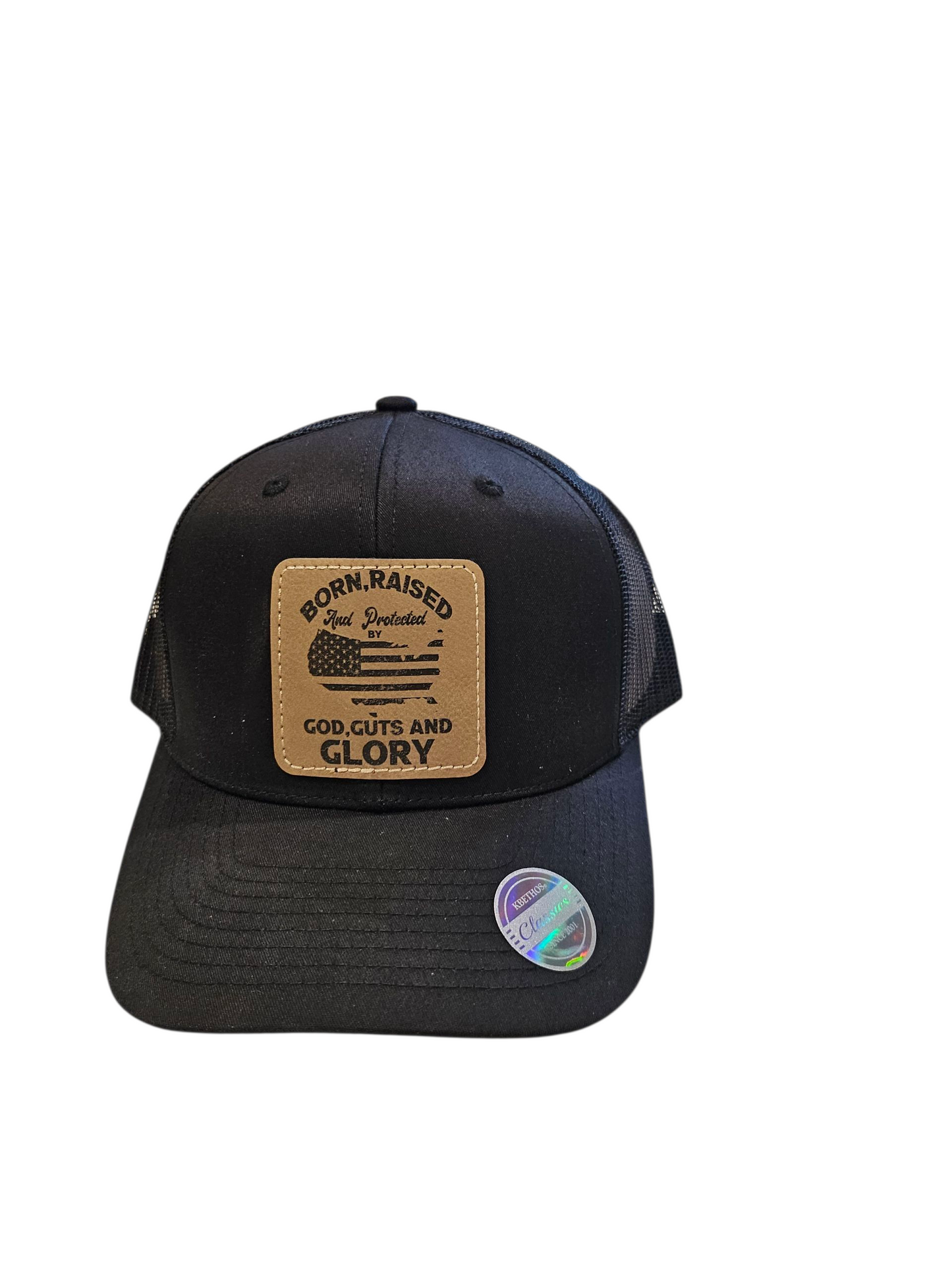 God, Guts, Glory Leather Patch 6-Panel Mesh Cap