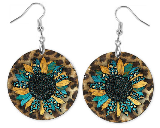 Round Western Flower Earrings