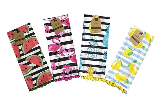 Lily Inspired Pom Pom Kitchen Towel