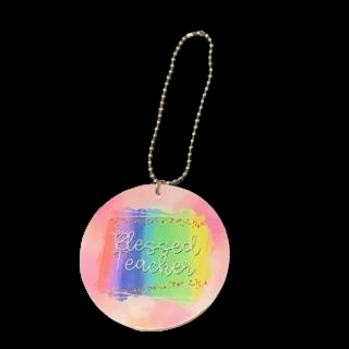 Multi Water Color Blessed Teacher Car Charm