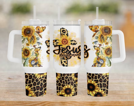 Jesus Praying Mama 40oz. Tumbler with Handle