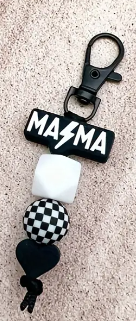 MAMA Silicone Beaded Key Chain