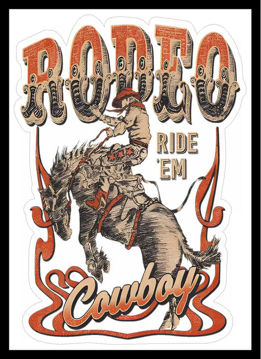 Vintage Rodeo Ride 'Em Cowboy Vinyl Decal