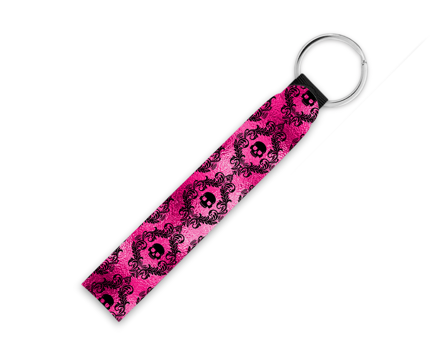 Hot Pink Vintage Goth Neoprene Key Fob