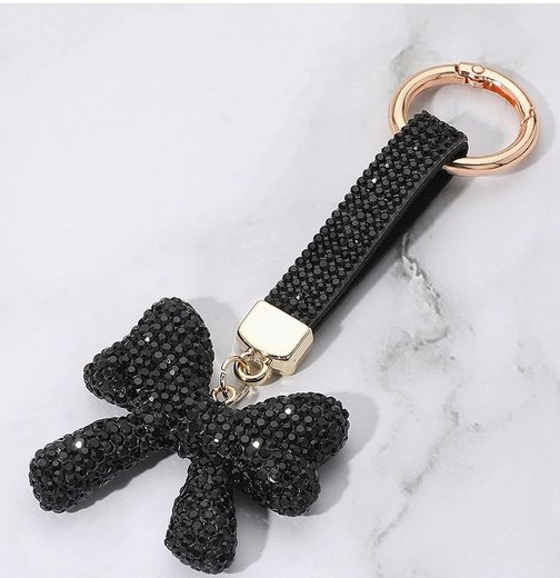 Bling Studded Bow Keychain / Bag Charm