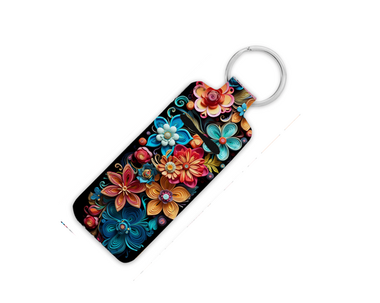 3D Floral Bouquet Lip Balm Key Chain
