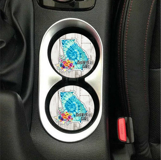 Georgia Girl Tie Dye Car Coasters