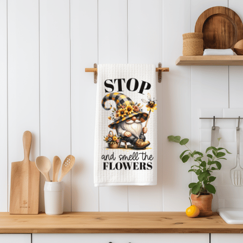 Stop And Smell The Flowers Tea Towel