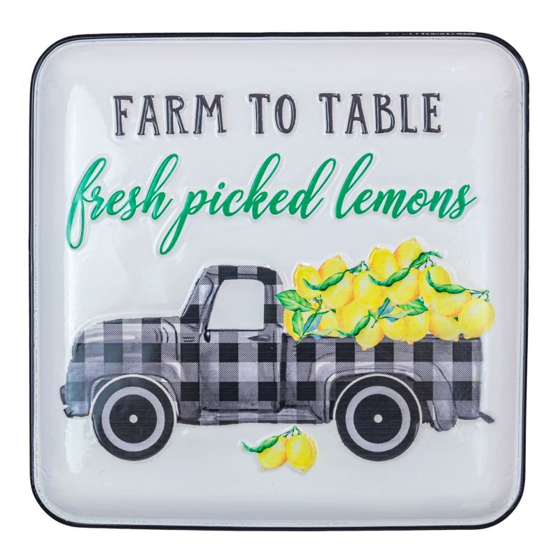 Gingham Truck Fresh Lemons Sign