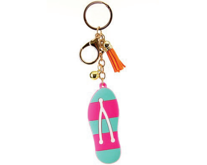Silicone Flip Flop Key chain with Tassel