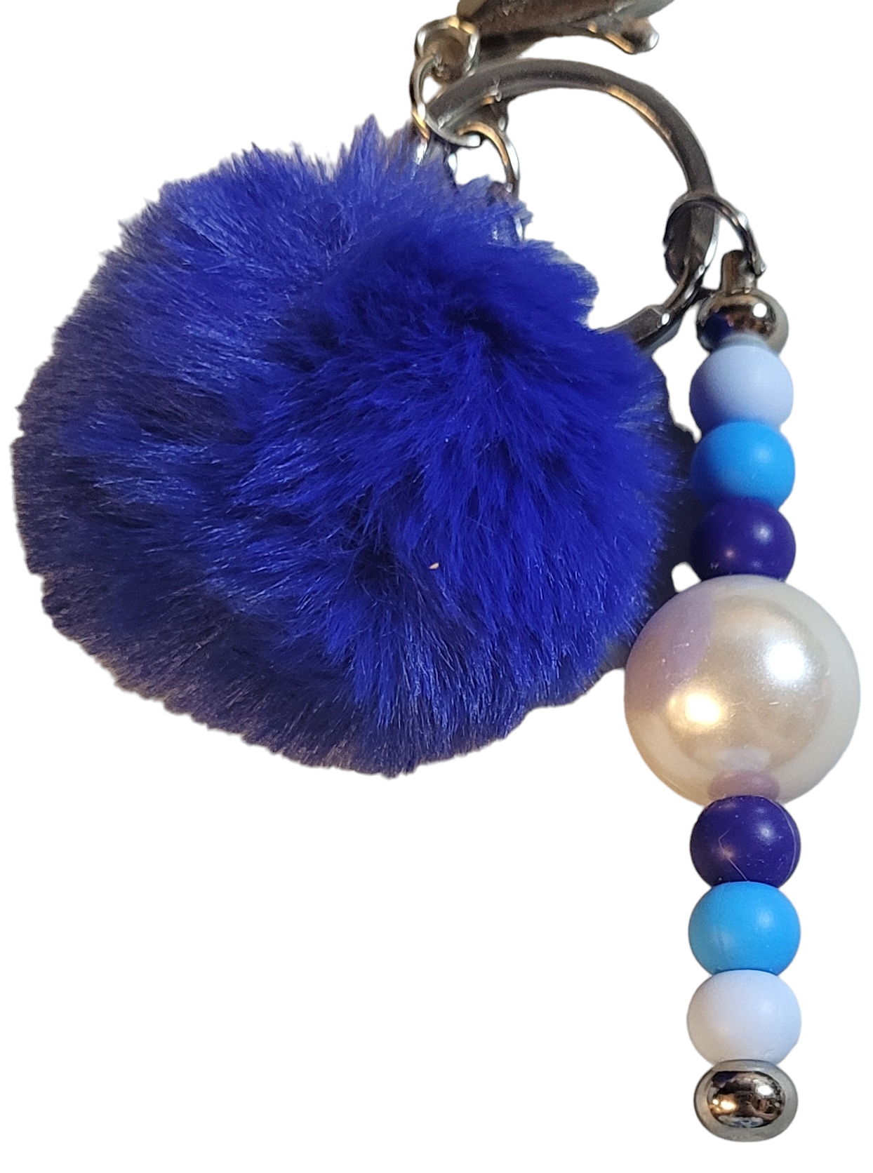Beaded Keychain with Pom Pom-Choose Color