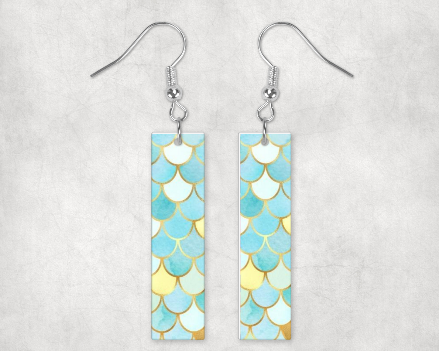 Mermaid Scales Bar Earrings