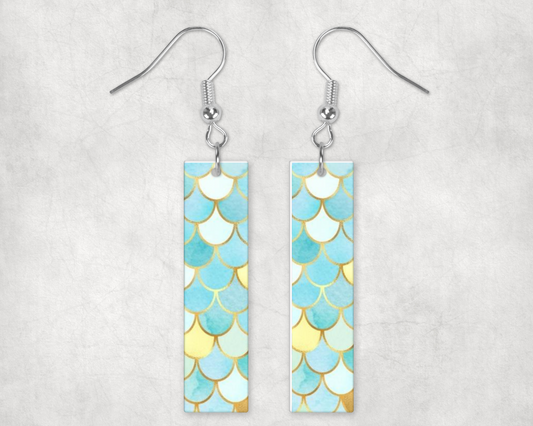 Mermaid Scales Bar Earrings