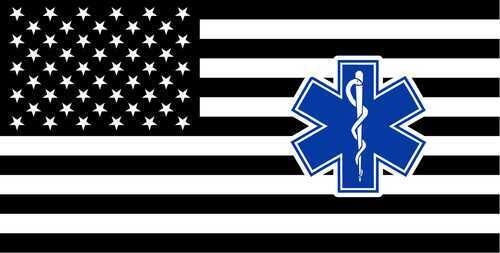 EMS American Flag Car Tag