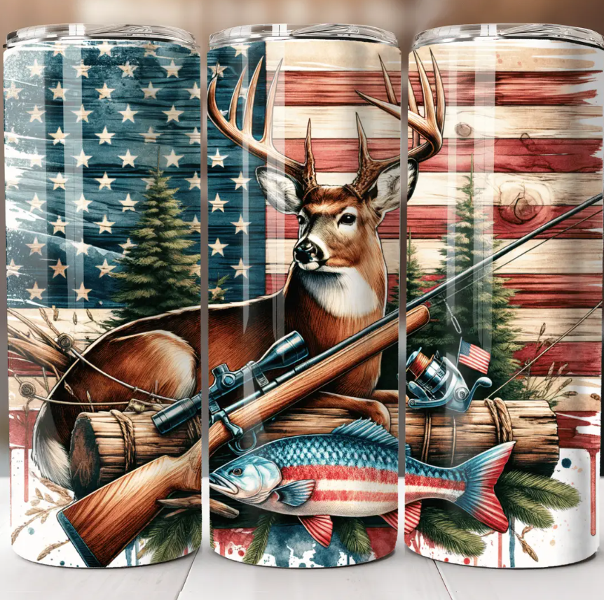 20 oz  Hunting and Fishing Skinny Tumbler