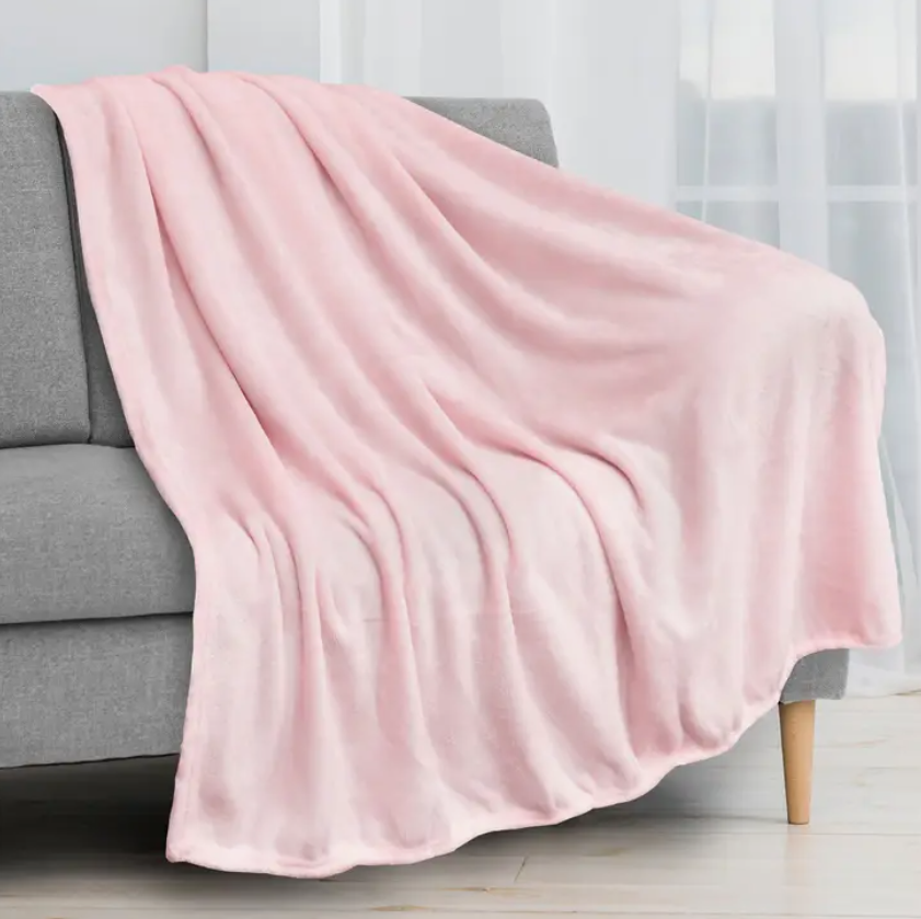 Light Pink Classic Fleece Throw 50" x 60"