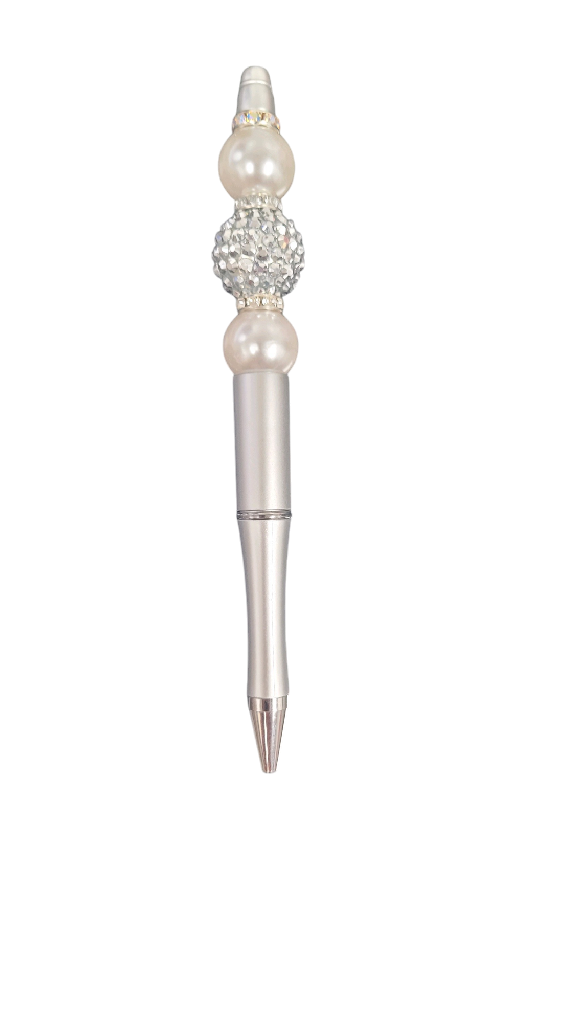 Pearl Gray Charm Beaded Pen