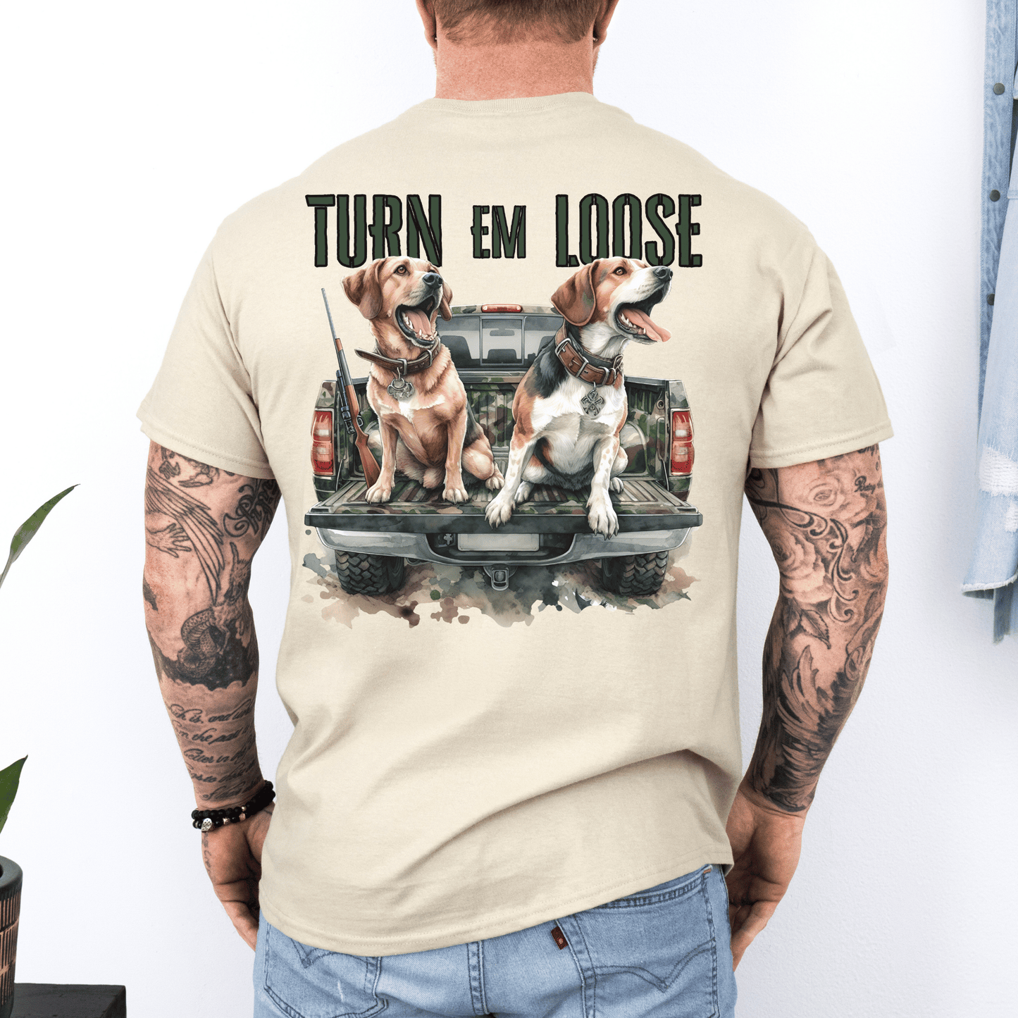 Turn Em Loose Hunting Dog T Shirt