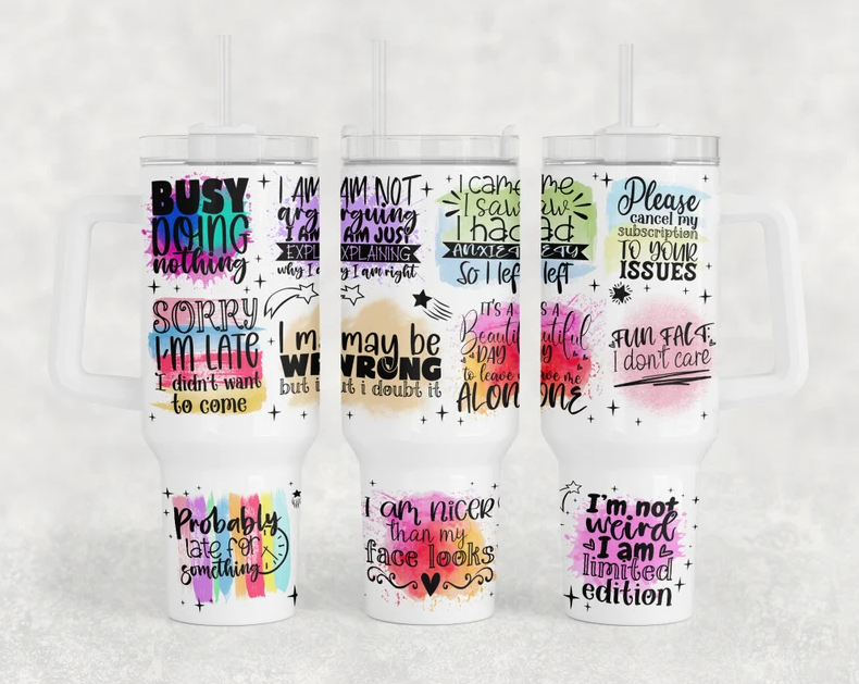 Sarcastic Quotes 40oz. Tumbler with Handle