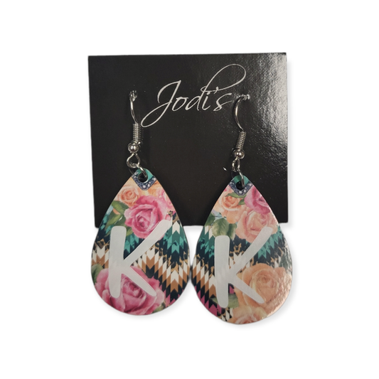 Floral Chevron Earrings