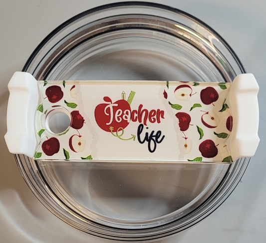 MDF Sublimation Apple Teacher Life Tumbler Topper