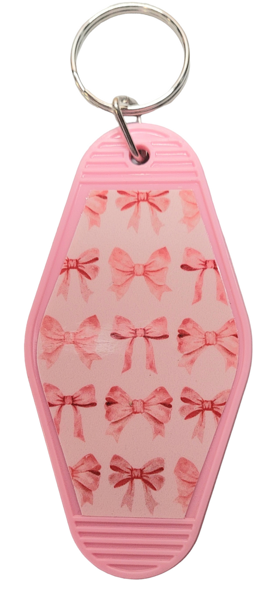 Coquette Mixed Bows Motel  Keychain