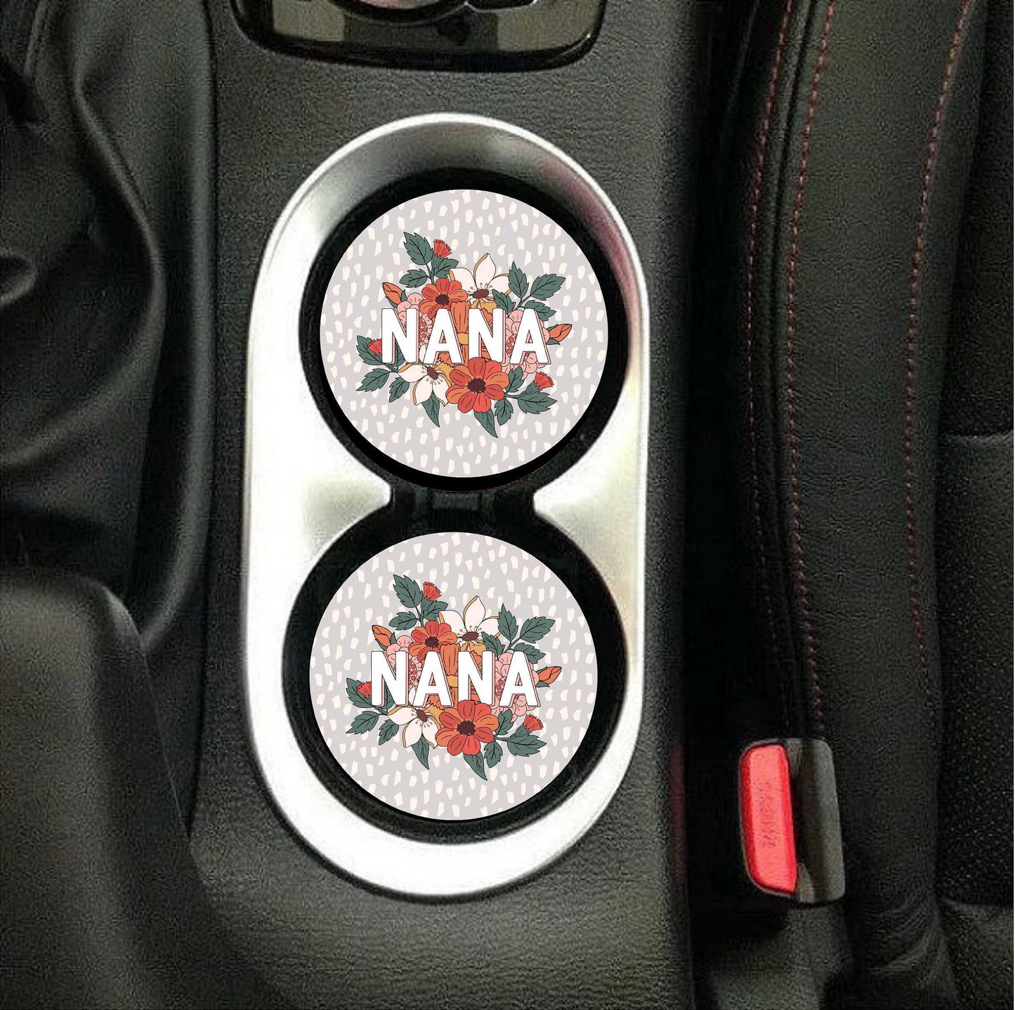 Gray & Floral NANA Coasters