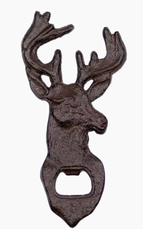 Deer Bottle Opener Antique Brown 3x6.25