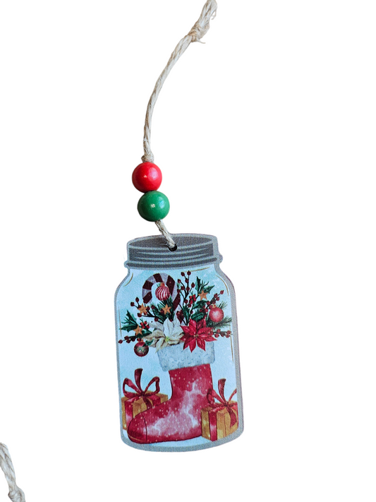 Christmas Stocking Mason Jar Ornament