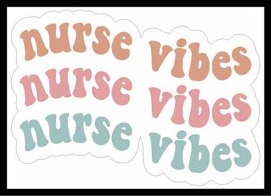 Boho Wave Nurse Vibes Vinyl Decal