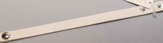 She Believed She Could Leather Snap Bracelet