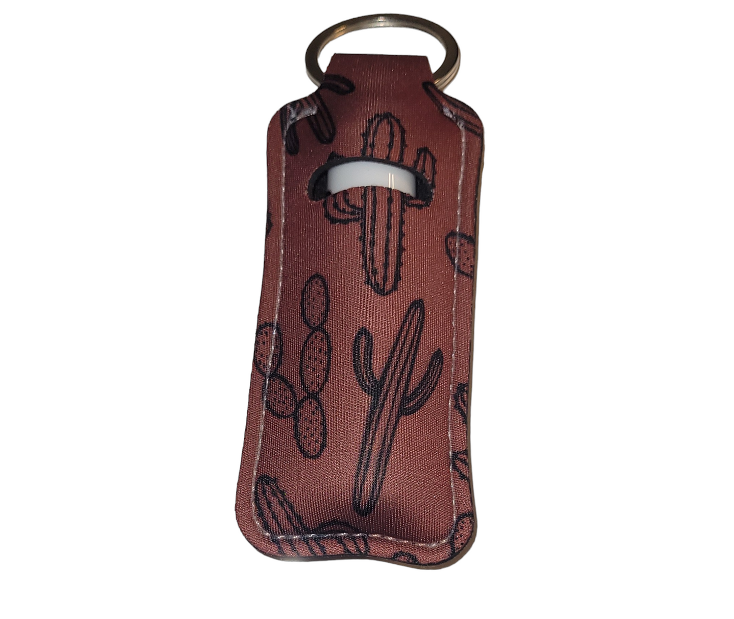 Rustic Cactus Lip Balm Key Chain