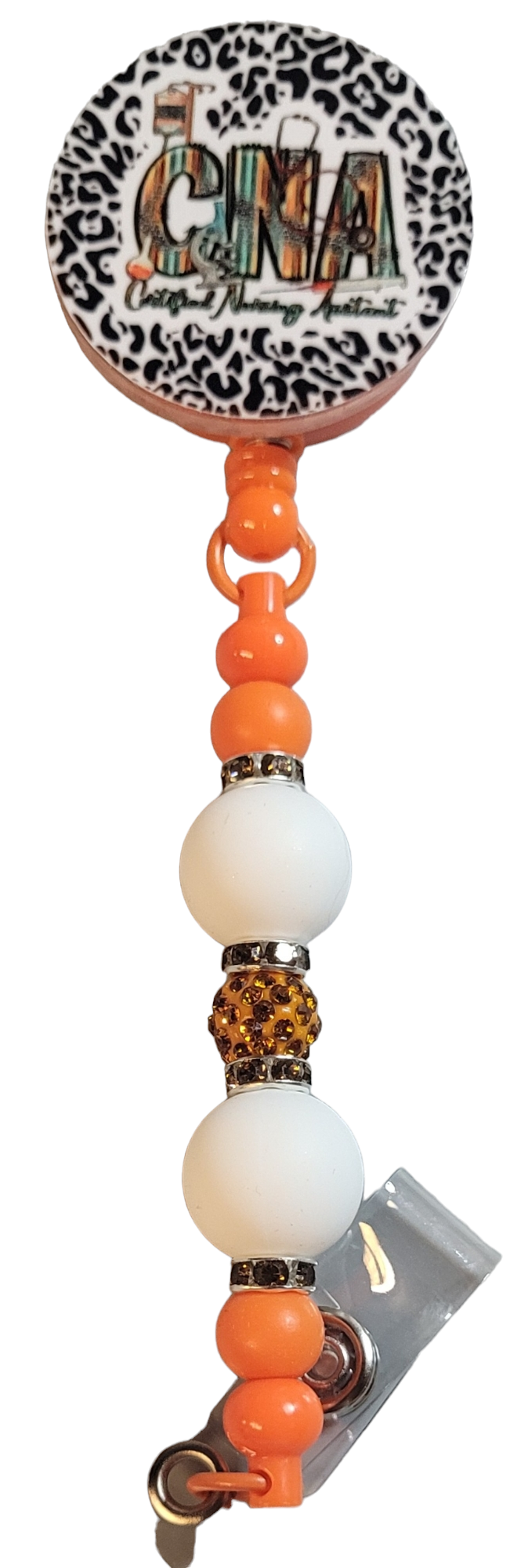 Animal Print Silicone Beaded Badge Reels-Choose Color