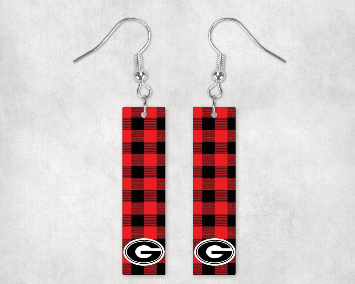 Sports Bar Earrings  Georgia Red Asst. Patterns